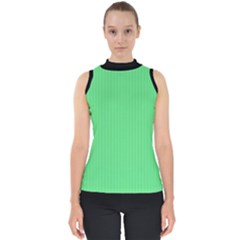 Algae Green & Black -  Mock Neck Shell Top