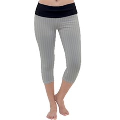 Silver Cloud Grey & Black - Capri Yoga Leggings by FashionLane