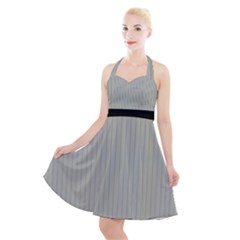 Silver Cloud Grey & Black - Halter Party Swing Dress  by FashionLane