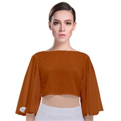 Alloy Orange & Black - Tie Back Butterfly Sleeve Chiffon Top by FashionLane