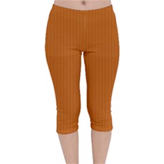 Alloy Orange & Black - Velvet Capri Leggings  by FashionLane