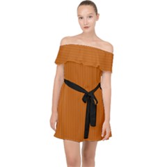 Alloy Orange & Black - Off Shoulder Chiffon Dress by FashionLane