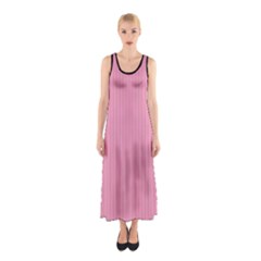 Amaranth Pink & Black - Sleeveless Maxi Dress