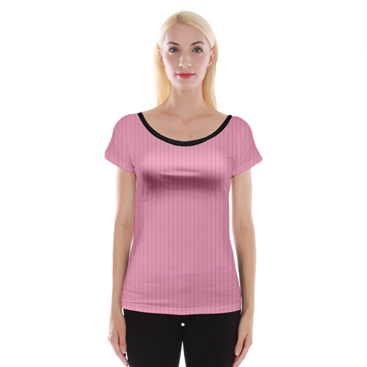 Amaranth Pink & Black - Cap Sleeve Top