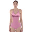 Amaranth Pink & Black - Cut-Out One Piece Swimsuit View1