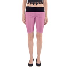 Amaranth Pink & Black - Yoga Cropped Leggings by FashionLane