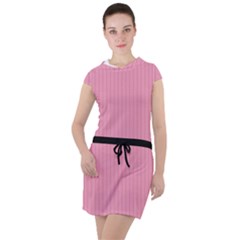 Amaranth Pink & Black - Drawstring Hooded Dress