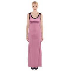 Amaranth Pink & Black - Thigh Split Maxi Dress