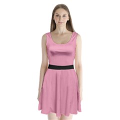 Amaranth Pink & Black - Split Back Mini Dress 