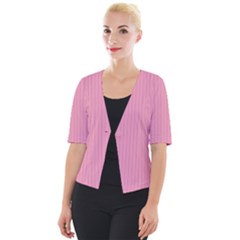 Amaranth Pink & Black - Cropped Button Cardigan