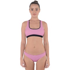 Amaranth Pink & Black - Cross Back Hipster Bikini Set