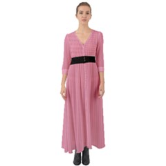 Amaranth Pink & Black - Button Up Boho Maxi Dress