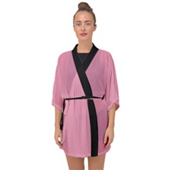 Amaranth Pink & Black - Half Sleeve Chiffon Kimono