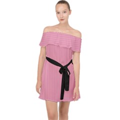Amaranth Pink & Black - Off Shoulder Chiffon Dress
