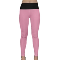 Amaranth Pink & Black - Lightweight Velour Classic Yoga Leggings