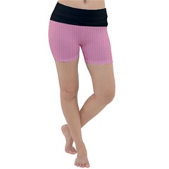 Amaranth Pink & Black - Lightweight Velour Yoga Shorts