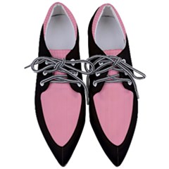 Amaranth Pink & Black - Pointed Oxford Shoes