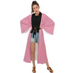 Amaranth Pink & Black - Maxi Kimono