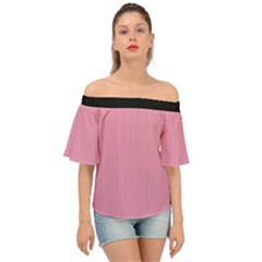 Amaranth Pink & Black - Off Shoulder Short Sleeve Top