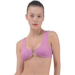 Amaranth Pink & Black - Ring Detail Bikini Top