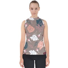 Rose -01 Mock Neck Shell Top by LakenParkDesigns