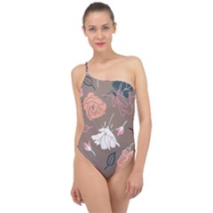 Rose -01 Classic One Shoulder Swimsuit