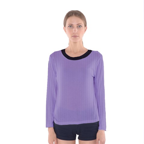 Bougain Villea Purple & Black - Women s Long Sleeve Tee by FashionLane