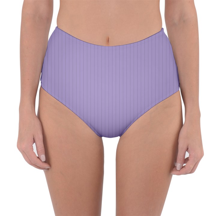 Bougain Villea Purple & Black - Reversible High-Waist Bikini Bottoms