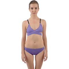 Bougain Villea Purple & Black - Wrap Around Bikini Set