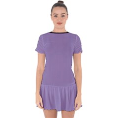 Bougain Villea Purple & Black - Drop Hem Mini Chiffon Dress by FashionLane