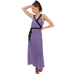 Bougain Villea Purple & Black - V-neck Chiffon Maxi Dress by FashionLane