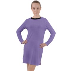 Bougain Villea Purple & Black - Long Sleeve Hoodie Dress by FashionLane