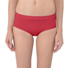 Amaranth Red & Black - Mid-waist Bikini Bottoms by FashionLane