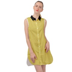 Arylide Yellow & Black - Sleeveless Shirt Dress by FashionLane