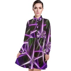 Neurons Brain Cells Imitation Long Sleeve Chiffon Shirt Dress by HermanTelo