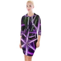 Neurons Brain Cells Imitation Quarter Sleeve Hood Bodycon Dress