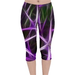 Neurons Brain Cells Imitation Velvet Capri Leggings  by HermanTelo