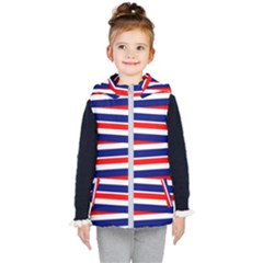 Patriotic Ribbons Kids  Hooded Puffer Vest