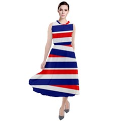 Patriotic Ribbons Round Neck Boho Dress