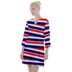 Patriotic Ribbons Open Neck Shift Dress