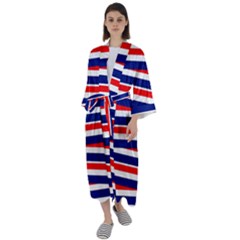 Patriotic Ribbons Maxi Satin Kimono