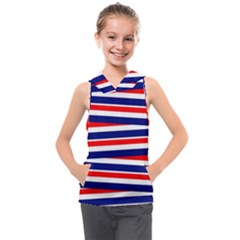 Patriotic Ribbons Kids  Sleeveless Hoodie