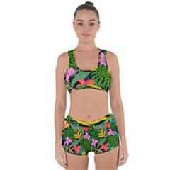 Tropical Greens Leaves Racerback Boyleg Bikini Set by Alisyart