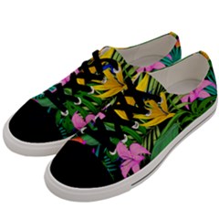 Tropical Greens Leaves Men s Low Top Canvas Sneakers by Alisyart