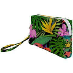 Tropical Greens Leaves Wristlet Pouch Bag (small)