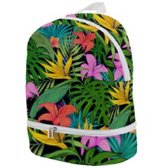 Tropical Greens Leaves Zip Bottom Backpack