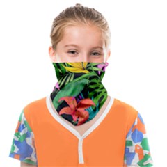 Tropical Greens Leaves Face Covering Bandana (kids) by Alisyart