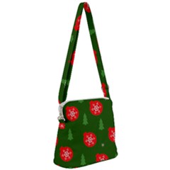 Christmas 001 Zipper Messenger Bag by MooMoosMumma