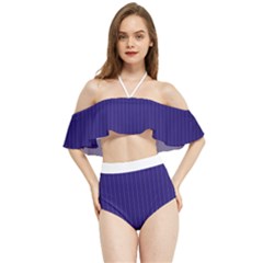 Berry Blue & White - Halter Flowy Bikini Set  by FashionLane