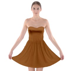 Rusty Orange & White - Strapless Bra Top Dress by FashionLane